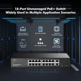 GENERIC|POESW16|1 YR WTY. 16 Port Gigabit PoE Switch + 2 Gigabit Uplink Ports