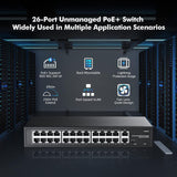 GENERIC|POESW24|1 YR WTY. 24 Port PoE Switch + 2 Gigabit Uplink Port