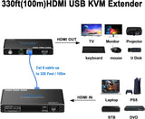 GENERIC|HDMIC54KUSB|1 YR WTY. 4K HDMI + USB Extender: 100m @ 1080P, 90m @ 4K (CAT6) / 80m @ 1080P, 70m @ 4K (CAT5E) – Solid Copper Only, No CCA