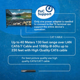 GENERIC|HDMIC54K|1 YR WTY. 4K HDMI Extender: 70m @ 1080P, 40m @ 4K (Cat6) / 50m @ 1080P, 30m @ 4K (Cat5e) – Solid Copper Only, No CCA