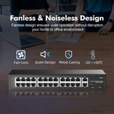 GENERIC|POESW24|1 YR WTY. 24 Port PoE Switch + 2 Gigabit Uplink Port