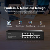 GENERIC|POESW8|1 YR WTY. 8 Port Gigabit PoE Switch + 2 Gigabit Uplink Ports