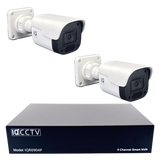 IQCCTV®|IQK02BC|1 YR WTY. 2 camera 4MP IP Bullet CCTV Kit, Smart Motion Detection, 20m cable per camera, 9 channel NVR