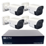 IQCCTV®|IQK04BC|1 YR WTY. 4 camera 4MP IP Bullet CCTV Kit, Smart Motion Detection, 20m cable per camera, 9 channel NVR
