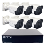 IQCCTV®|IQK06BC|1 YR WTY. 6 camera 4MP IP Bullet CCTV Kit, Smart Motion Detection, 20m cable per camera, 9 channel NVR