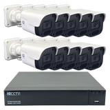 IQCCTV®|IQK10BC|1 YR WTY. 10 camera 4MP IP Bullet CCTV Kit, Smart Motion Detection, 20m cable per camera, 16 channel NVR