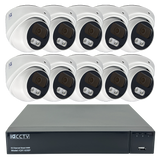 IQCCTV®|IQK10DC|1 YR WTY. 10 camera 8MP/4K IP Dome CCTV Kit, Smart AI, Active Deterrent, 20m cable per camera, 16 channel NVR, NDAA