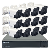 IQCCTV®|IQK12BC|1 YR WTY. 12 camera 4MP IP Bullet CCTV Kit, Smart Motion Detection, 20m cable per camera, 16 channel NVR