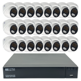 IQCCTV®|IQK24DC|1 YR WTY. 24 camera 8MP/4K IP Dome CCTV Kit, Smart AI, Active Deterrent, 20m cable per camera, 32 channel NVR, NDAA