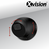 XVISION®|X4C5000VM-B-4|3 YR WTY. 5MP IP Turret Dome, Deep Learning AI, 5x Zoom, IR Night Vision, NDAA, Black