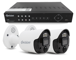 XVISION®│X4C5000BD-W-2-S2-1T│3 YR WTY.    5MP Active Defence Mini Bullet 2 camera PoE IP CCTV system