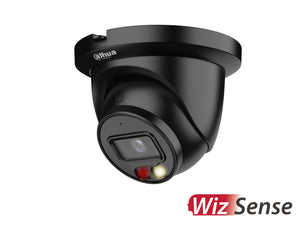 DAHUA®|IPC-HDW2449TM-S-IL-BLACK|3 YR WTY. Wizsense H.265+ 4MP Turret Dome Camera, Dual Illumination 30m IR/White Light LED, Mic, 2.8mm Lens, SD Card, IP67, PoE, 12Vdc, Black *Special order. 3-5 days lead time
