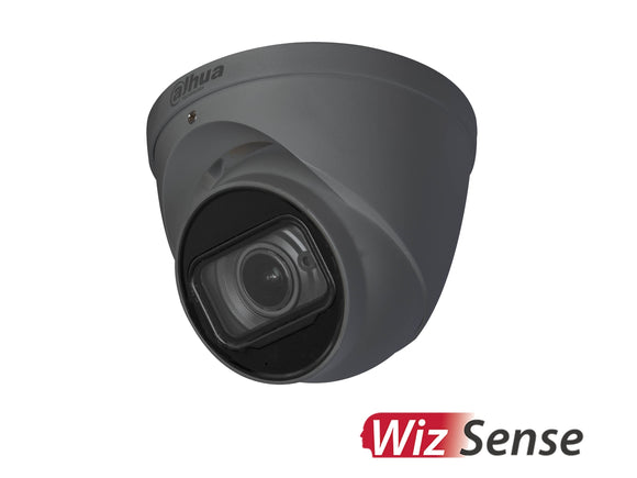 DAHUA®|IPC-HDW3541TP-ZAS-G|3 YR WTY. WizSense H.265+ 5MP Turret Camera, 40m IR, SMD Plus, Mic, 2.7-13.5mm Lens, SD Card, IP67, PoE, 12Vdc, Grey *Special order. 3-5 days lead time