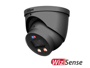 DAHUA®|IPC-HDW3549HP-AS-PV-S4-G|3 YR WTY. WizSense 5MP TiOC 2.0 H.265+ 'Active-Deterrent' Turret Dome, SMD Plus, Starlight, WDR, Smart Dual Illuminator, Integrated Speaker, Mic, SD Card, 2.8mm lens, PoE, 12Vdc, Grey *Special order. 3-5 days lead time