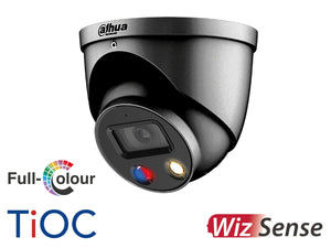 DAHUA®|IPC-HDW3549HP-AS-PV-S3-G|3 YR WTY. WizSense 5MP TiOC 2.0 H.265+ 'Active-Deterrent' Turret Dome, SMD Plus, Starlight, WDR, Smart Dual Illuminator, Integrated Speaker, Mic, SD Card, 2.8mm lens, PoE, 12Vdc, Grey *Special order. 3-5 days lead time