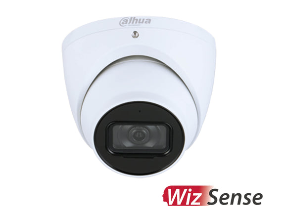 DAHUA®|IPC-HDW3841EM-S-S2|3 YR WTY. WizSense H.265+ 8MP/4K Turret Dome Camera, 30m IR, SMD Plus, Mic, 2.8mm Lens, SD Card, IP67, PoE, 12Vdc *Special order. 3-5 days lead time