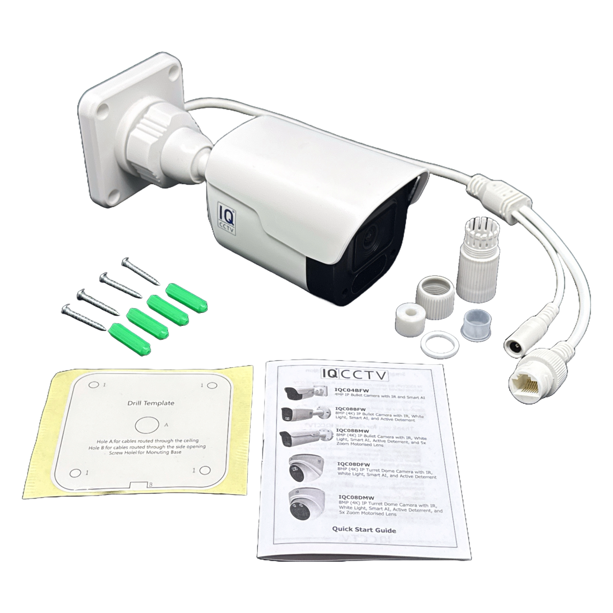 IQCCTV®|IQK04BC|1 YR WTY. 4 camera 4MP IP Bullet CCTV Kit, Smart Motio ...
