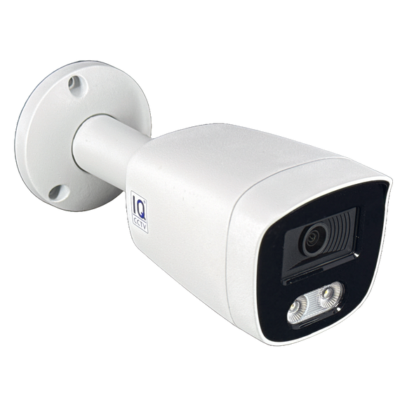 IQCCTV®|IQC08BFW|1 YR WTY. 8MP/4K IP Bullet, Smart AI, Wide Angle, Colour & IR Night Vision, Active Deterrent, NDAA