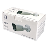 IQCCTV®|IQC08BFW|1 YR WTY. 8MP/4K IP Bullet, Smart AI, Wide Angle, Colour & IR Night Vision, Active Deterrent, NDAA