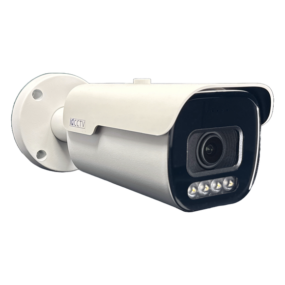 IQCCTV®|IQC08BMW|1 YR WTY. 8MP/4K IP Bullet, Smart AI, 5x Zoom, Colour & IR Night Vision, Active Deterrent, NDAA