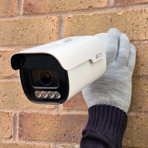 IQCCTV®|IQC08BMW|1 YR WTY. 8MP/4K IP Bullet, Smart AI, 5x Zoom, Colour & IR Night Vision, Active Deterrent, NDAA
