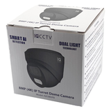 IQCCTV®|IQC08DFB|1 YR WTY. 8MP/4K IP Dome, Smart AI, Wide Angle, Colour & IR Night Vision, Active Deterrent, NDAA