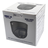 IQCCTV®|IQC08DMB|1 YR WTY. 8MP/4K IP Dome, Smart AI, 5x Zoom, Colour & IR Night Vision, Active Deterrent, NDAA