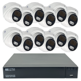 IQCCTV®|IQK12DC|1 YR WTY. 12 camera 8MP/4K IP Dome CCTV Kit, Smart AI, Active Deterrent, 20m cable per camera, 16 channel NVR, NDAA