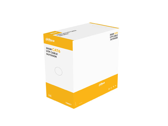 DAHUA®|PFM920-6U|1 YR WTY. UTP External Cat6 Cable, 99.97% Copper Purity, PE Black, 305m Box
