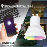 Ener-J ®|SHA5286|1 YR WTY. Smart WiFi GU10 LED Lamp 5W, RGB+W+WW, Dimmable *Special order. 3-5 days lead time