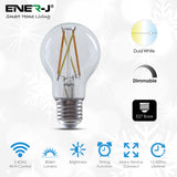 Ener-J ®|SHA5298|1 YR WTY. Smart WiFi CCT Changing & Dimmable GLS A60 LED Lamp E27 8.5W *Special order. 3-5 days lead time