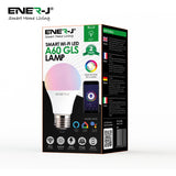 Ener-J ®|SHA5308|1 YR WTY. Smart WiFi GLS LED Lamp E27, 9W, RGB+W+WW, Dimmable *Special order. 3-5 days lead time