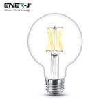 Ener-J ®|SHA5309|1 YR WTY. Smart WiFi CCT Changing & Dimmable Amber Glass G95 LED Globe Lamp E27 8.5W *Special order. 3-5 days lead time