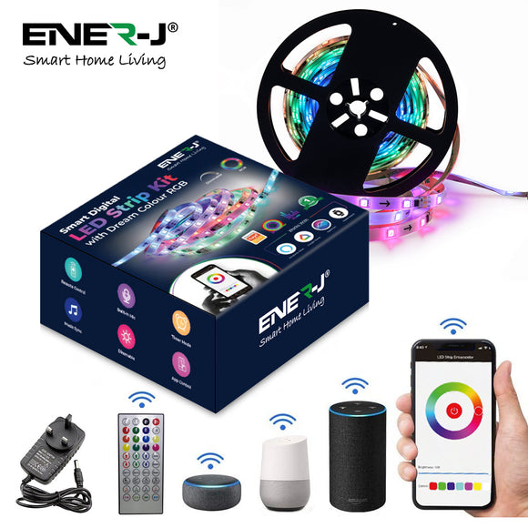 Ener-J ®|SHA5329|1 YR WTY. Smart Digital LED Strip Kit with Dream Colour RGB *Special order. 3-5 days lead time