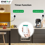Ener-J ®|SHA5354|1 YR WTY. 13A WiFi Dual Smart Plug, UK BS Plug, With Energy Monitor *Special order. 3-5 days lead time