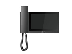 DAHUA®|VTH5421E-H|3 YR WTY. 7" Video Monitor with Handset, Touch Screen, Intercom, IP Camera Support, 10-15Vdc, PoE, Black