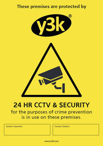 Y3K®│WS-Y3K│1 YR WTY.    CCTV in use Warning Sign
