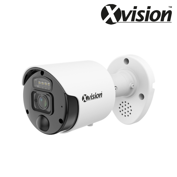 XVISION®│X4C5000BD-W-2│3 YR WTY.     5MP Active Defence Mini Bullet IP CCTV Camera