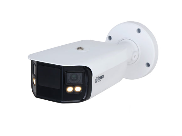 DAHUA®|IPC-PFW5849-A180-E2-ASTE|3 YR WTY. 4MP Full Colour Dual Splicing 180 Degree Bullet Camera *Special order - refund/exchange not possible. 3-5 days lead time