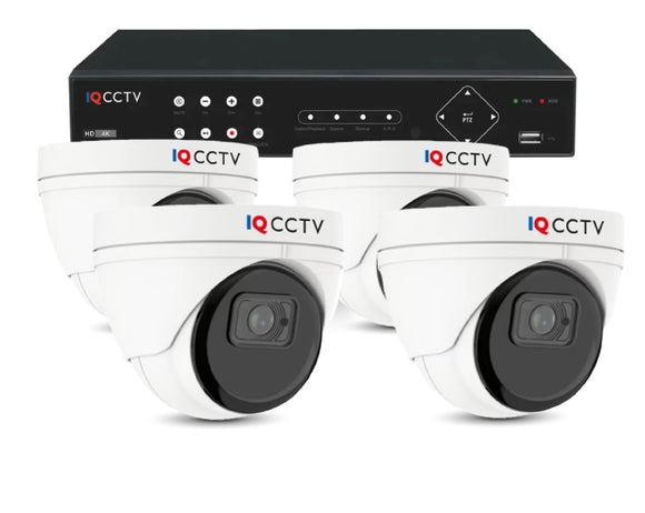 IQCCTV®│IQC5000V-W-3-S4-1T│2 YR WTY.    5MP Mini Dome 4 camera HD CCTV system