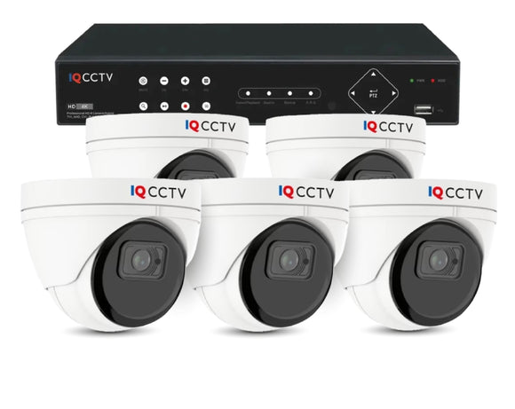 IQCCTV®│IQC8000V-W-S5-1T│2 YR WTY.    4K Mini Dome 5 camera HD CCTV System