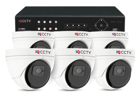 IQCCTV®│IQC8000V-W-S6-1T│2 YR WTY.    4K Mini Dome 6 camera HD CCTV System
