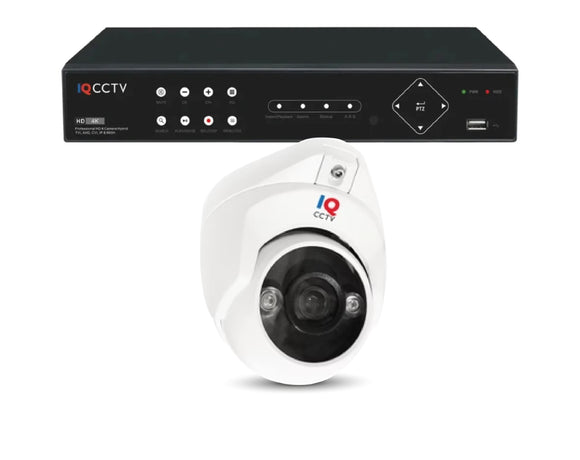 IQCCTV®│IQC5000VC-W-S1-1T│2 YR WTY.    5MP White LED Mini Dome 1 camera HD CCTV System