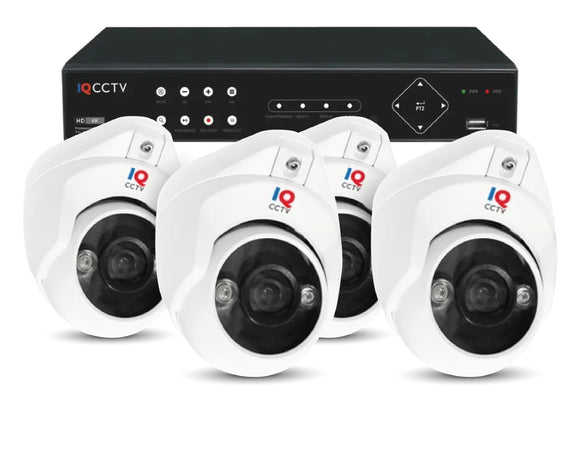 IQCCTV®│IQC5000VC-W-S4-1T│2 YR WTY.    5MP White LED Mini Dome 4 camera HD CCTV System