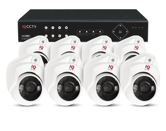 IQCCTV®│IQC5000VC-W-S8-1T│2 YR WTY.    5MP White LED Mini Dome 8 camera HD CCTV System