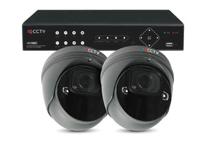 IQCCTV®│IQC8000VV-G-S2-1T│2 YR WTY.    4K Varifocal Pro Dome (Grey) 2 camera HD CCTV System