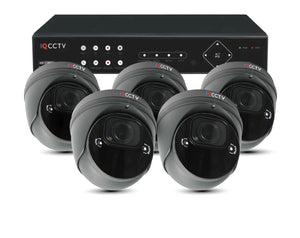IQCCTV®│IQC8000VV-G-S5-1T│2 YR WTY.    4K Varifocal Pro Dome (Grey) 5 camera HD CCTV System