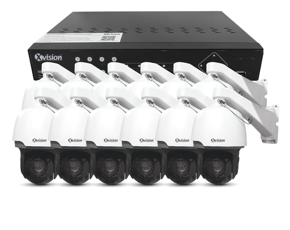 XVISION®│X4C5000SD33-S12-4T│3 YR WTY.    5MP Speed Dome 12 camera PoE IP CCTV system