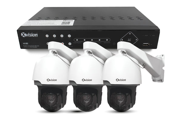 XVISION®│X4C5000SD33-S3-1T│3 YR WTY.    5MP Speed Dome 3 camera PoE IP CCTV system