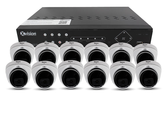 XVISION®│X5C8000V-W-S12-4T│3 YR WTY.    4K Mini Dome 12 camera PoE IP CCTV system